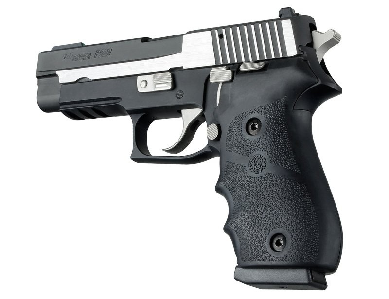 SIG Sauer P220 American Rubber W/ Finger Grooves Black
