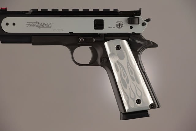 1911 Govt. Model 9/32 Thick Flames Aluminum - Clear Anodized