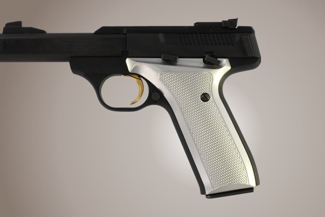 Browning BuckMark URX Checkered Aluminum - Brushed Gloss Clear Anodize