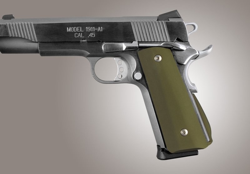 1911 Govt. Aluminum Magrip Kit - Smooth Arched Matte Green
