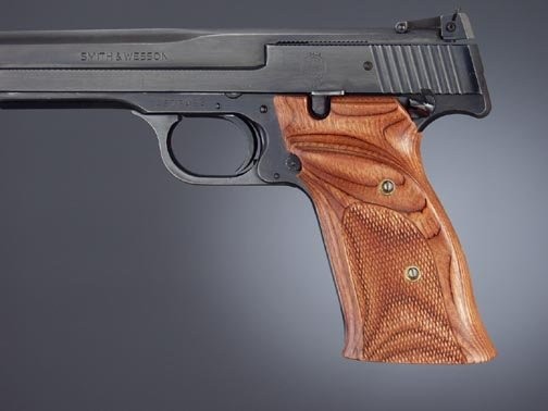 S&W 41 Rosewood laminate R. hand thumb rest checkered
