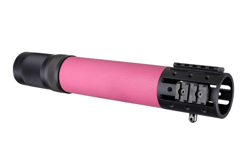 AR-15/M-16 Rifle Length Free Float Forend with OverMolded Gripping area and Accessory Attachments Pink