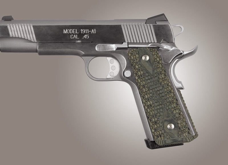 1911 Govt. G10 Magrip Kit - Piranha Grip Flat Mainspring Green G-Mascus