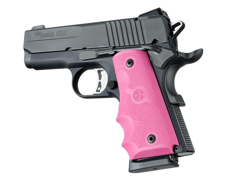 1911 Officers Model Rubber Grip with Finger Grooves Pink