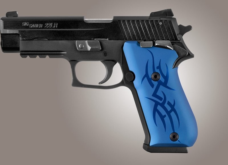 SIG Sauer P220 SAO American Tribal Aluminum - Blue Anodize