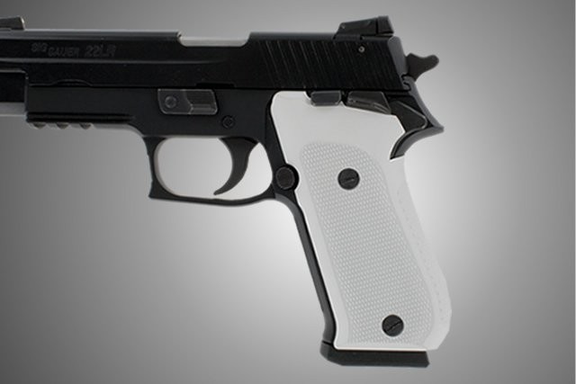 SIG Sauer P220 SAO American Checkered Aluminum - Matte Clear Anodize
