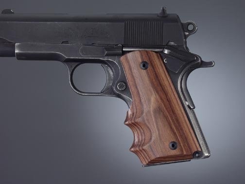 1911 Officers Model Kingwood With Finger Groove