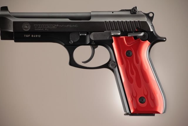 Taurus PT-99 PT-92 PT-100 PT-101 With Decocker Flames Aluminum - Red Anodize