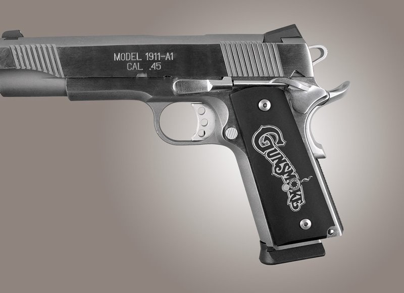 1911 Govt. Aluminum 3/16 Thin - Matte Black Anodize Gunsmoke Logo