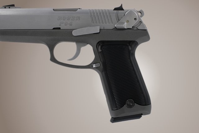 Ruger P94 Checkered Aluminum - Brushed Gloss Black Anodize