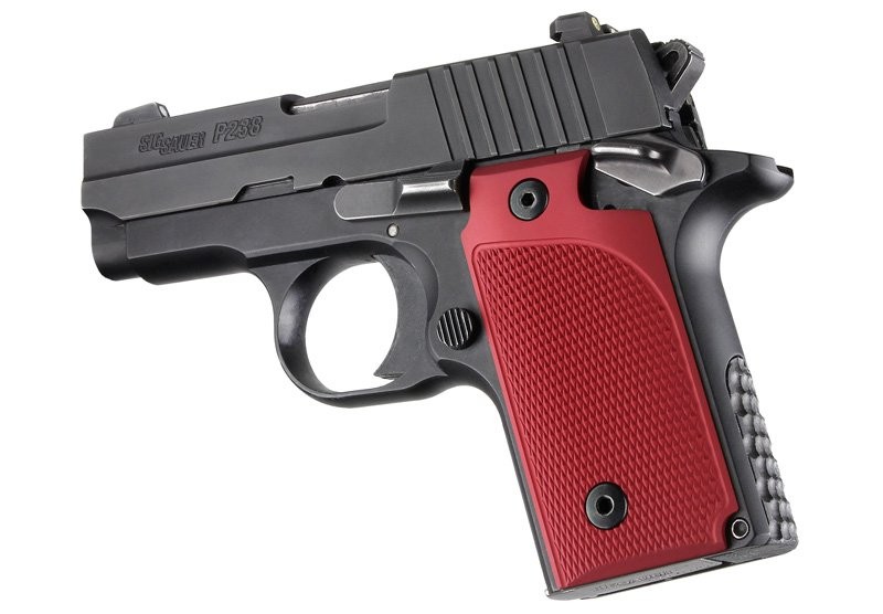 SIG Sauer P238 Checkered Aluminum - Matte Red Anodize
