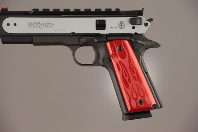 1911 Govt. Model 9/32 Thick Flames Aluminum - Red Anodized