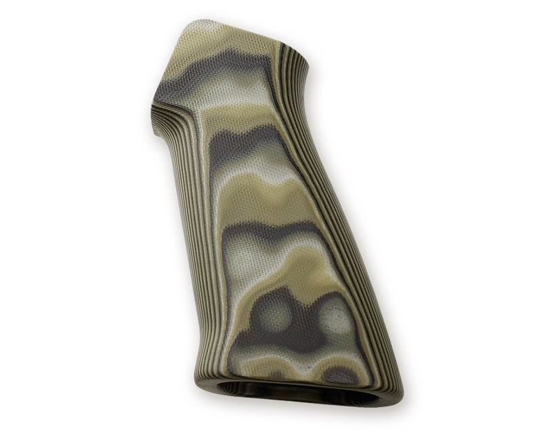 AR15 / M16 No Finger Groove Smooth G10 - G-Mascus Green 