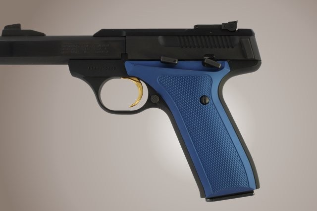 Browning BuckMark URX Checkered Aluminum - Matte Blue Anodize