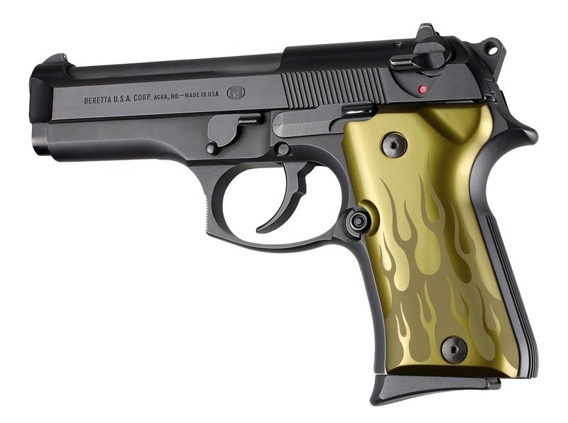 Beretta 92 Compact Flames Aluminum - Green Anodize