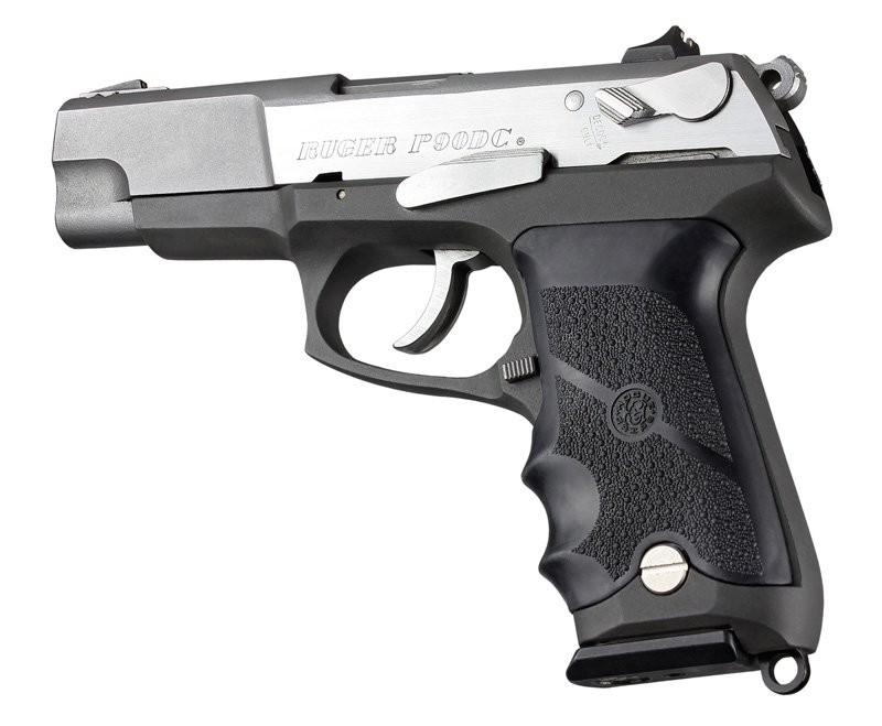Ruger P85 - P91 Rubber grip with Finger Grooves Black