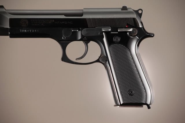 Taurus PT-99 PT-92 PT-100 PT-101 Safety Only Checkered Aluminum - Brushed Gloss Black Anodize