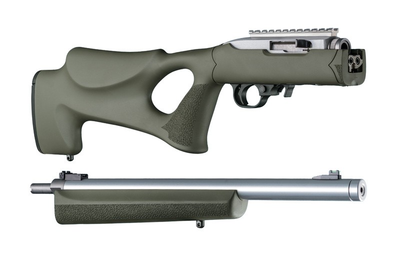 Ruger 10-22 Takedown Thumbhole .920" Diameter Barrel OD Green Rubber OverMolded Stock