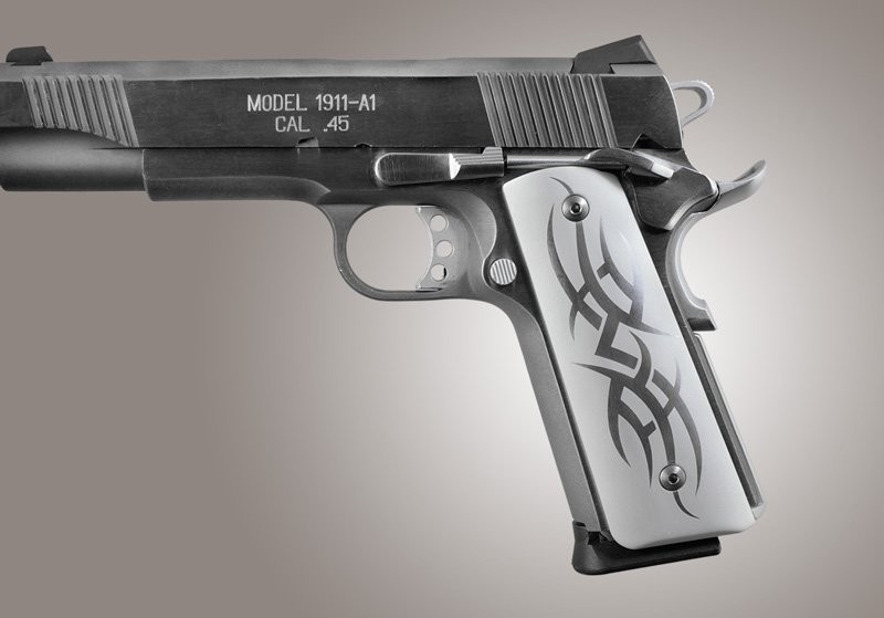 1911 Govt. Aluminum Magrip Kit - Tribal Flat Mainspring Matte Clear