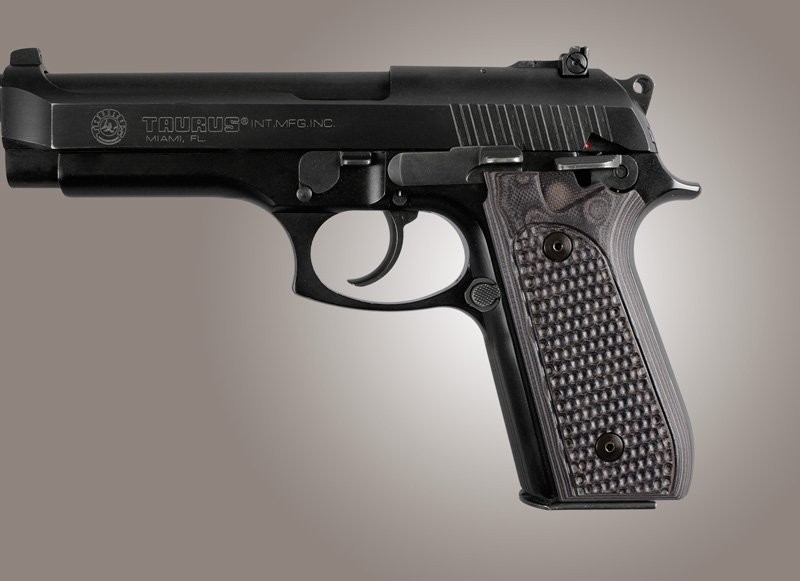Taurus PT-99 PT-92 PT-100 PT-101 With Decocker Piranha Grip G10 - G-Mascus Black/Gray