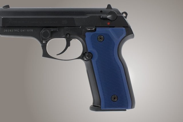 Beretta Cougar 8045 Checkered Aluminum - Matte Blue Anodize