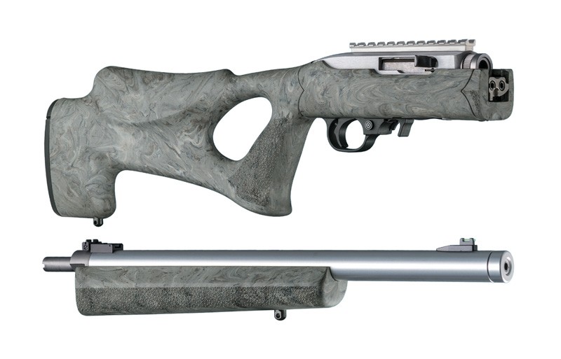 Ruger 10-22 Takedown Thumbhole .920" Diameter Barrel Ghillie Green Rubber OverMolded Stock