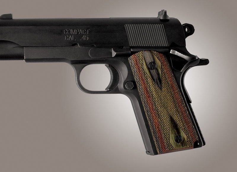 1911 Officers Model Lamo Camo Ambi-Cut Checkered