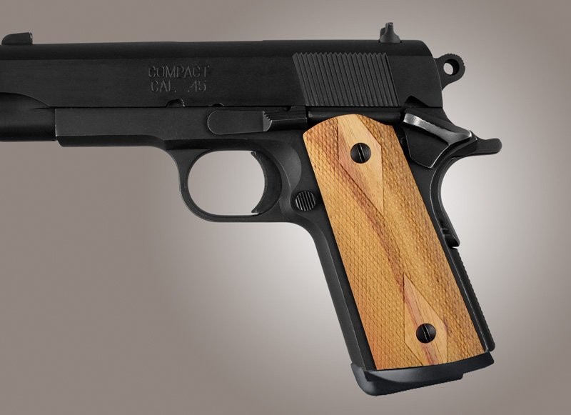 1911 Officers Model Tulipwood S&A Mag.-well Checkered