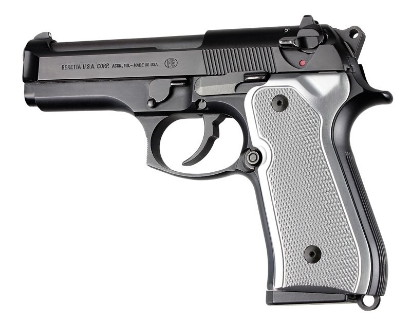 Beretta 92FS Checkered Aluminum - Brushed Gloss Clear Anodize
