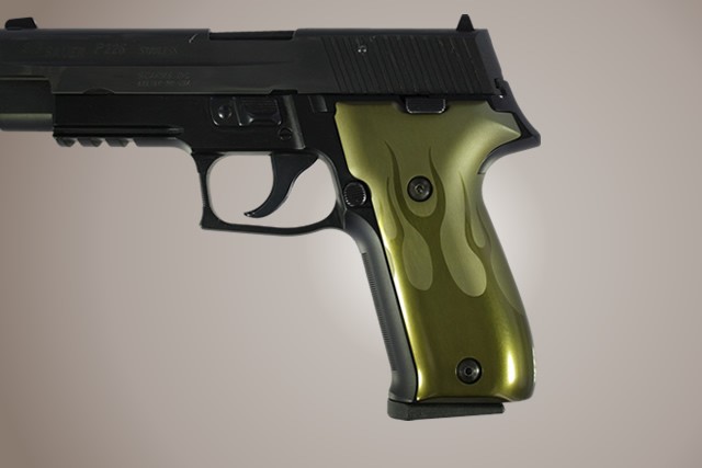 SIG Sauer P226 DAK Flames Aluminum - Green Anodize