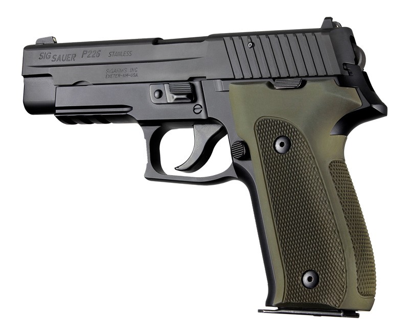 SIG Sauer P226 DAK Checkered Aluminum - Matte Green Anodize