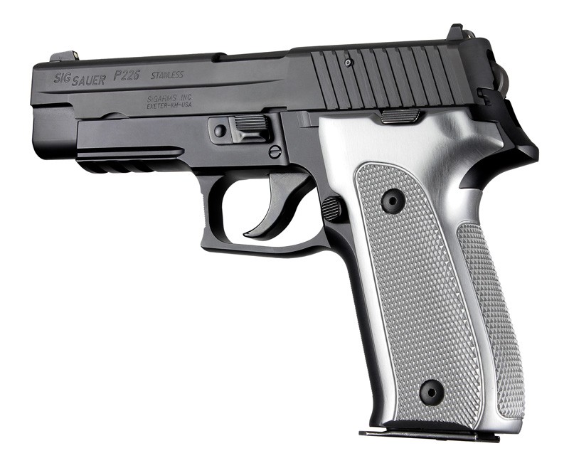 SIG Sauer P226 DAK Checkered Aluminum - Brushed Gloss Clear Anodize