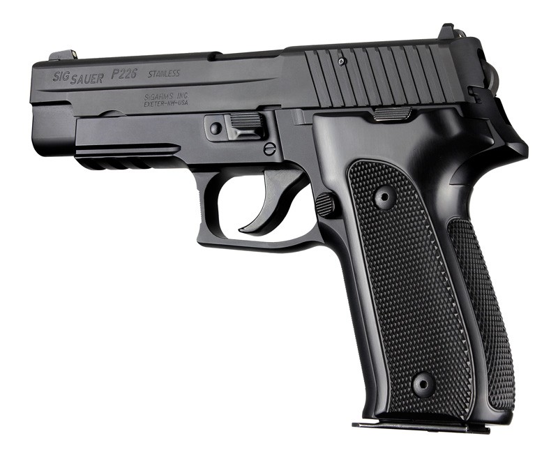 SIG Sauer P226 DAK Checkered Aluminum - Brushed Gloss Black Anodize