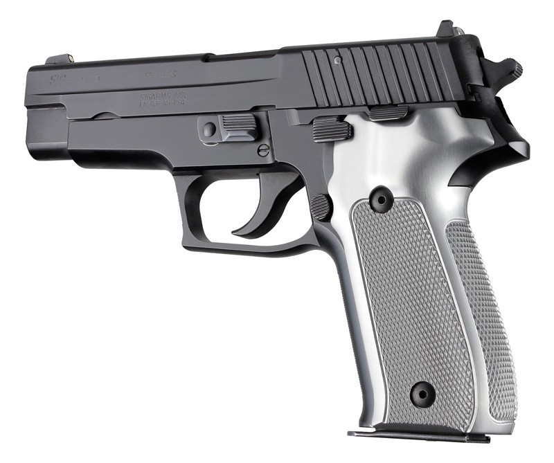 SIG Sauer P226 DA/SA Checkered Aluminum - Brushed Gloss Clear Anodize