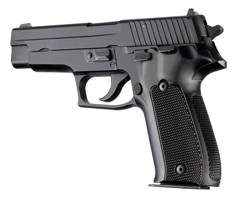 SIG Sauer P226 DA/SA Checkered Aluminum - Brushed Gloss Black Anodize