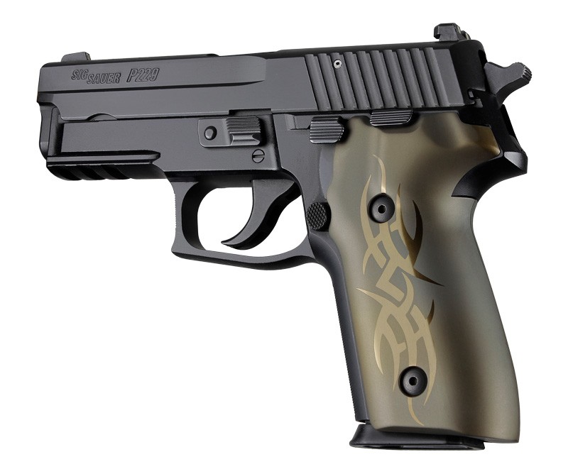 SIG Sauer P228 P229 DA/SA Tribal Aluminum - Green Anodize