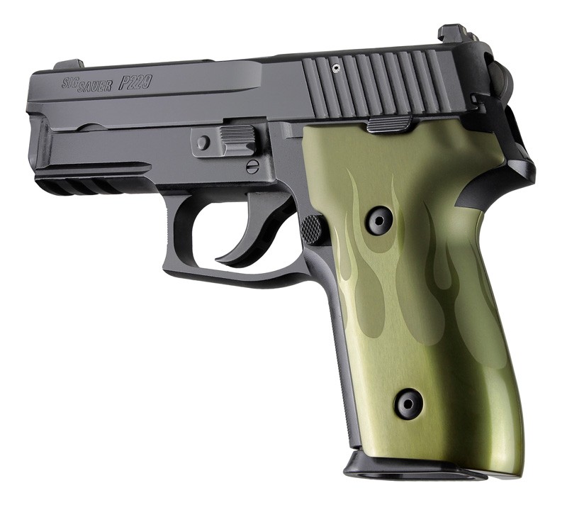 SIG Sauer P228 P229 DAK Flames Aluminum - Green Anodize