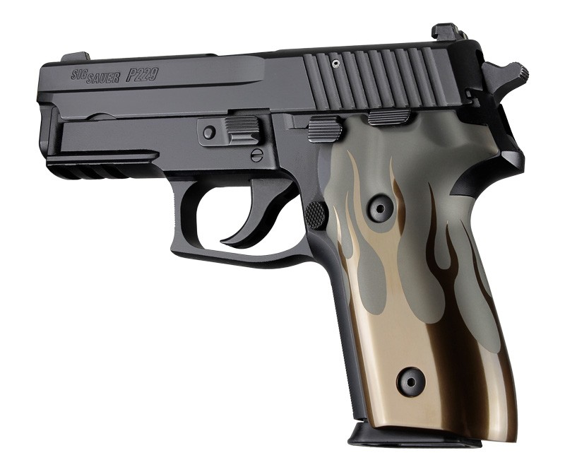 SIG Sauer P228 P229 DA/SA Flames Aluminum - Green Anodize