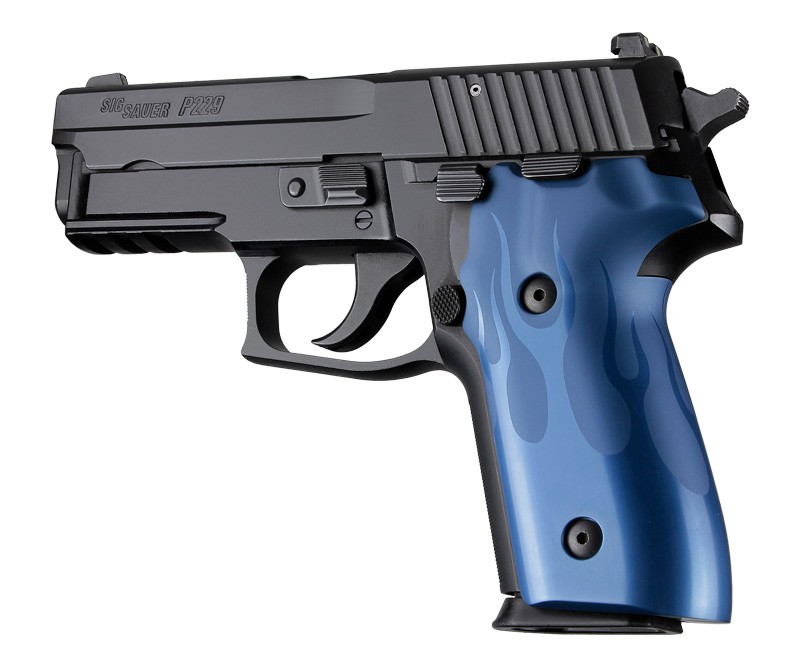 SIG Sauer P228 P229 DA/SA Flames Aluminum - Blue Anodize