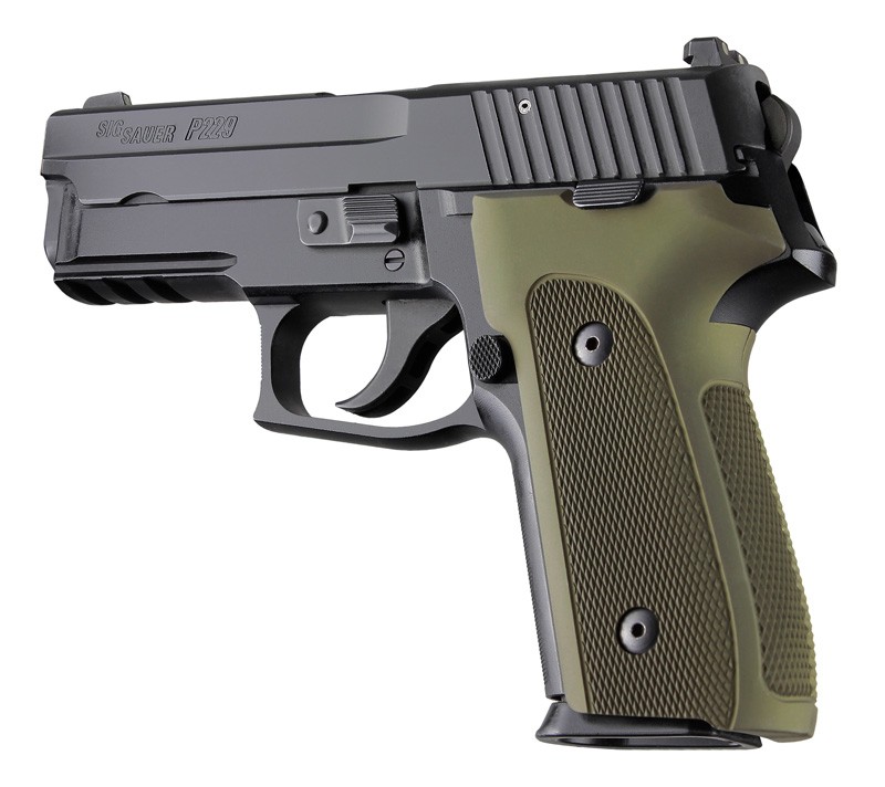SIG Sauer P228 P229 DAK Checkered Aluminum - Matte Green Anodize