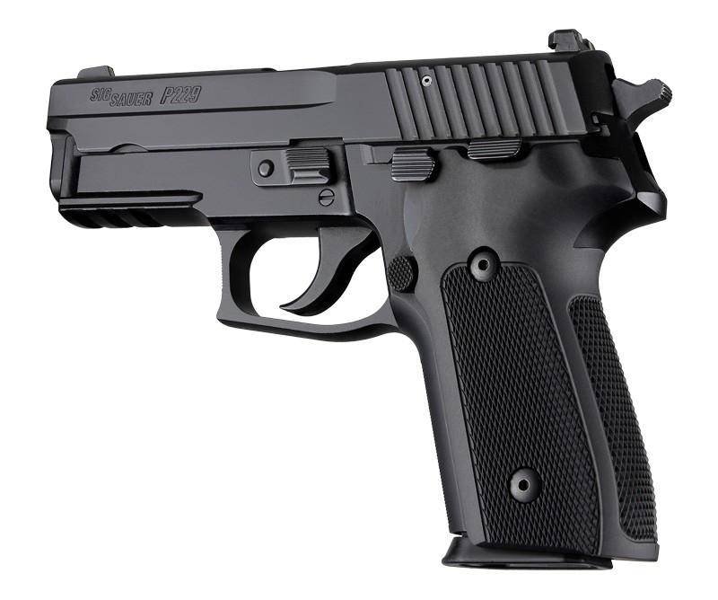 SIG Sauer P228 P229 DA/SA Checkered Aluminum - Matte Black Anodize