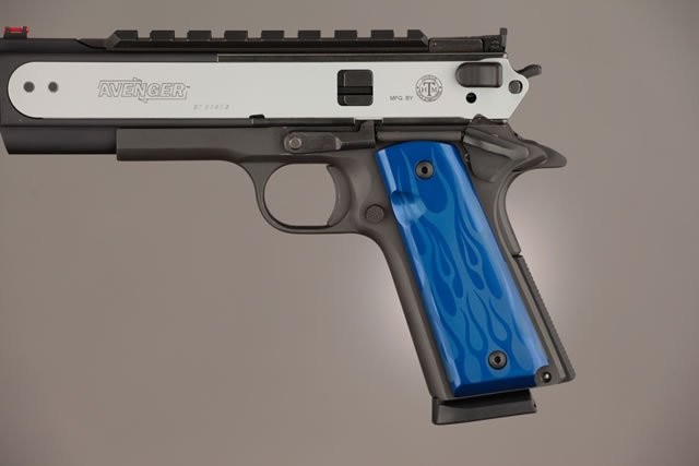 1911 Govt. Model 9/32 Thick Flames Aluminum - Blue Anodized