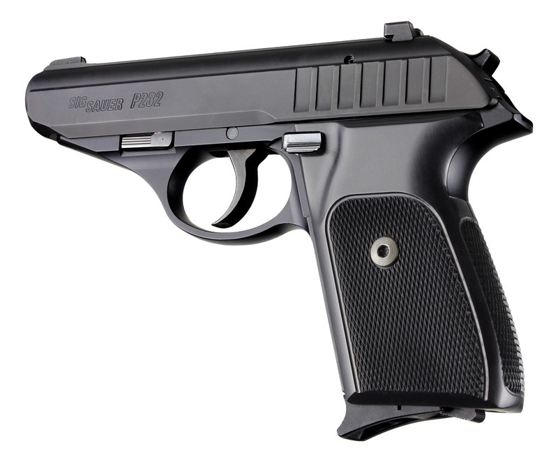 SIG Sauer P230 P232 Checkered Aluminum - Brushed Gloss Black Anodize
