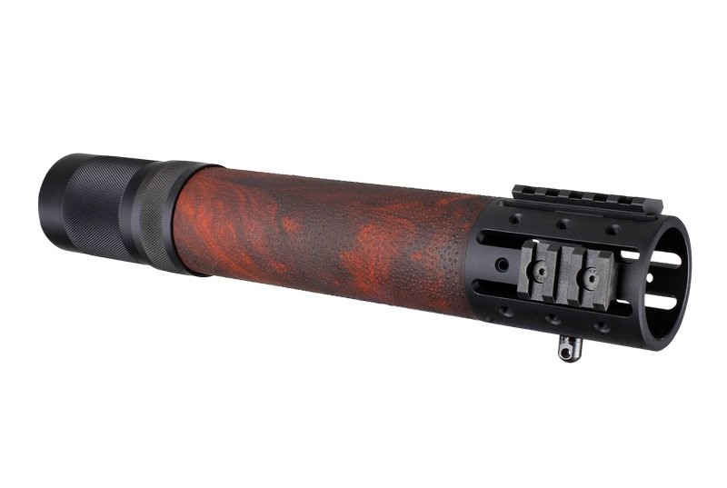 AR-15/M-16 Rifle Length Free Float Forend with OverMolded Gripping area and Accessory Attachments Red Lava