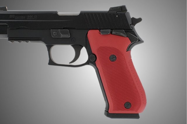 SIG Sauer P220 SAO American Checkered Aluminum - Matte Red Anodize
