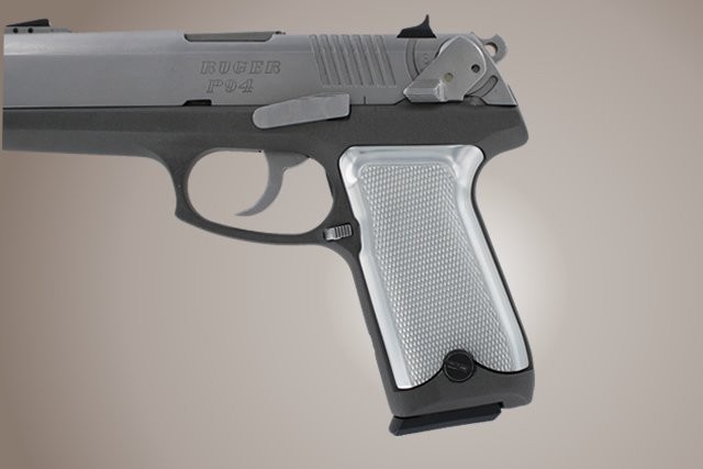 Ruger P94 Checkered Aluminum - Brushed Gloss Clear Anodize