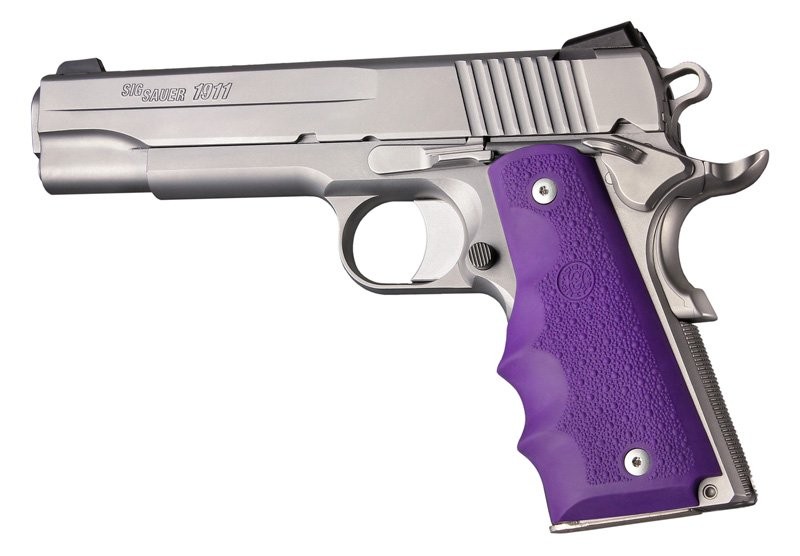 1911 Govt. Model Purple Rubber Grip with Finger Grooves