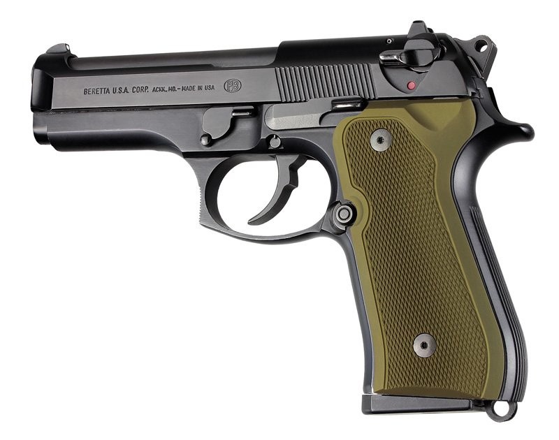 Beretta 92FS Checkered Aluminum - Matte Green Anodize
