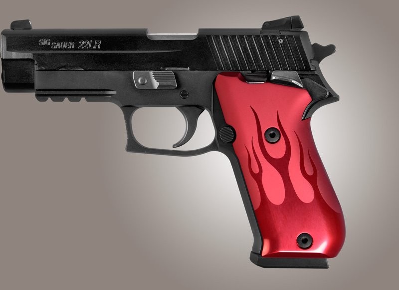 SIG Sauer P220 SAO American Flames Aluminum - Red Anodize