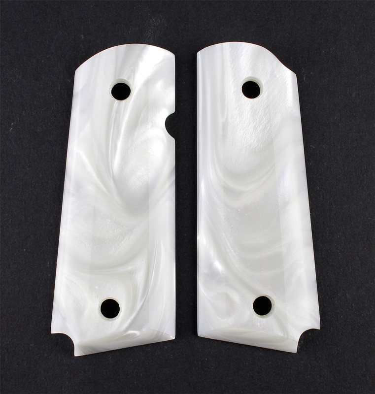 1911 Officers Model White Pearlized-Polymer Ambidextrous Safety Cut